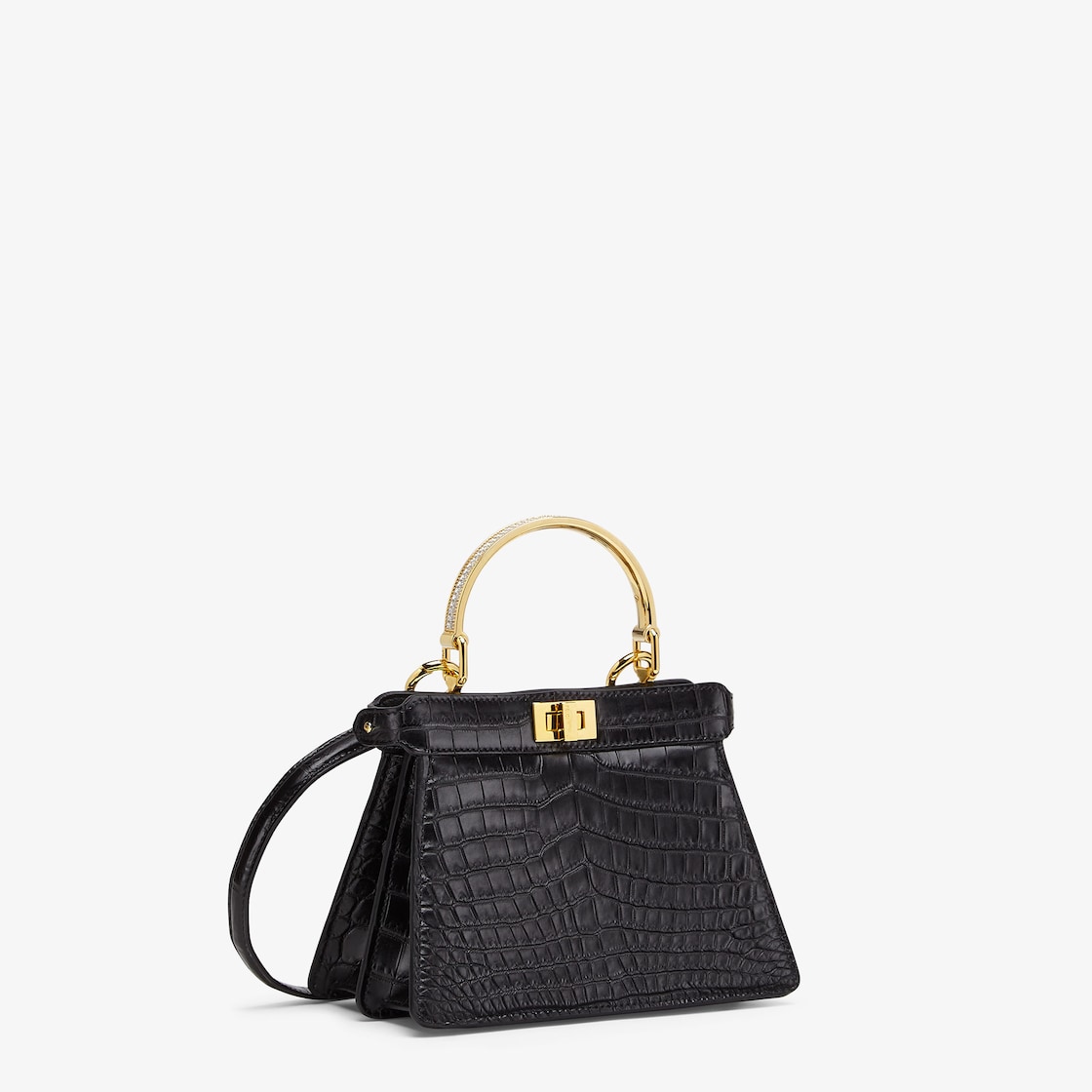 FENDI Peekaboo ISeeU Petite Black crocodile leather bag - Image 3